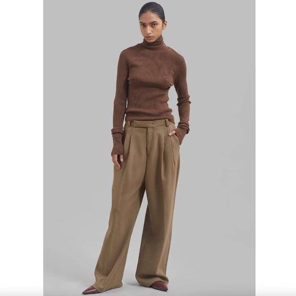 Sold Out! The Frankie Shop Skylar Wide Leg Trousers in Beige size S Barely Worn - Picture 6 of 9